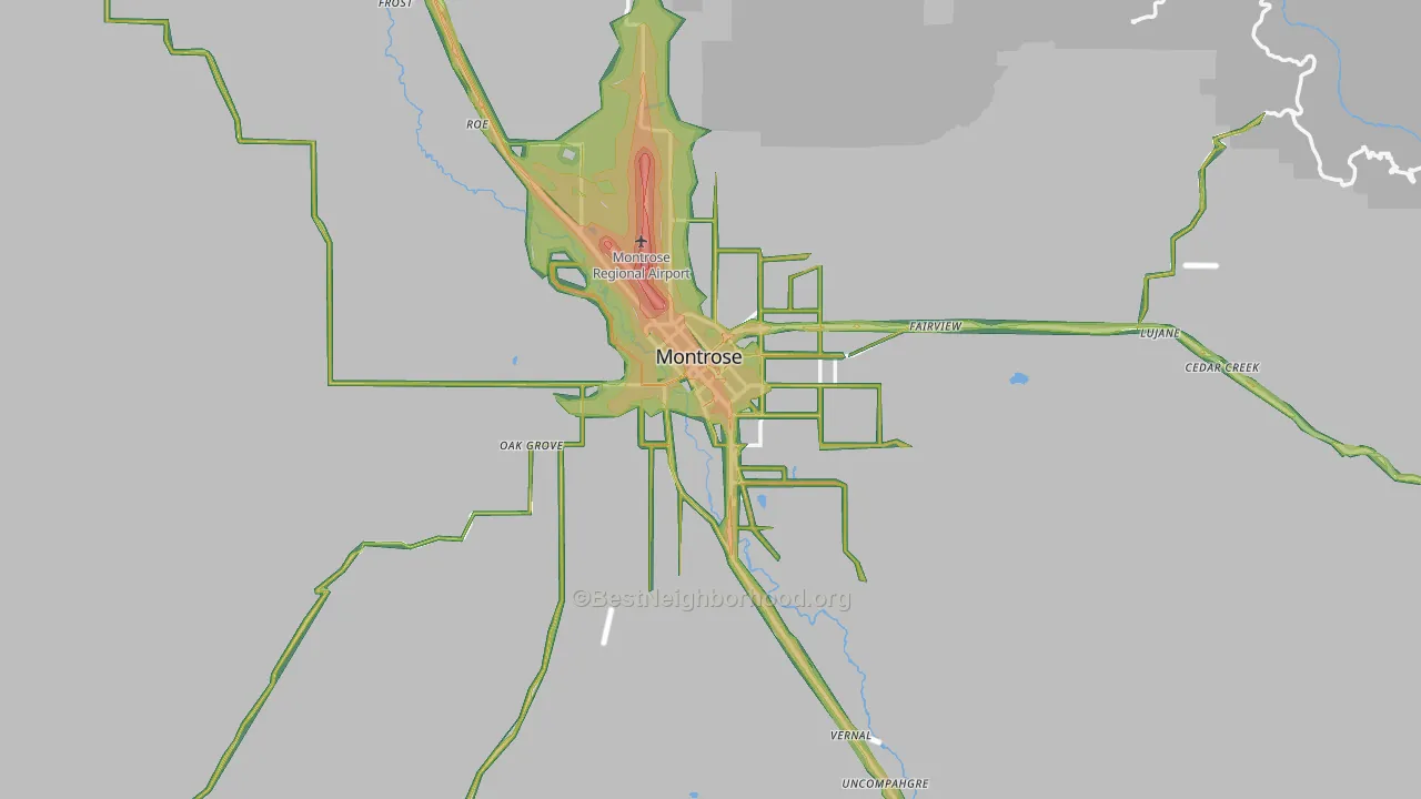 Montrose, CO Map of Noise Levels in Montrose