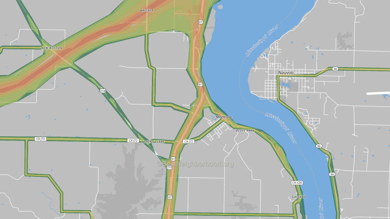 Montrose, IA Map of Noise Levels in Montrose