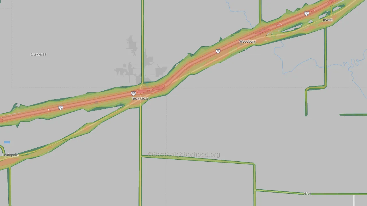Montrose, IL Map of Noise Levels in Montrose