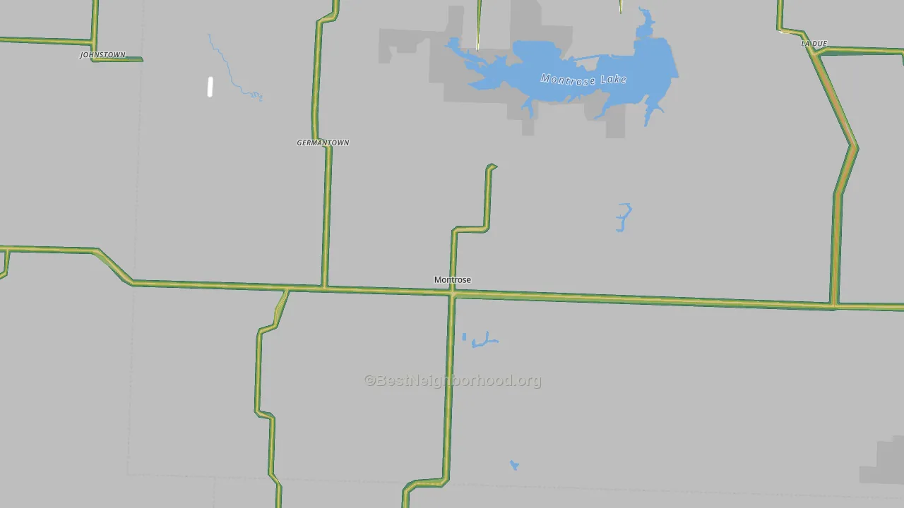 Montrose, MO Map of Noise Levels in Montrose
