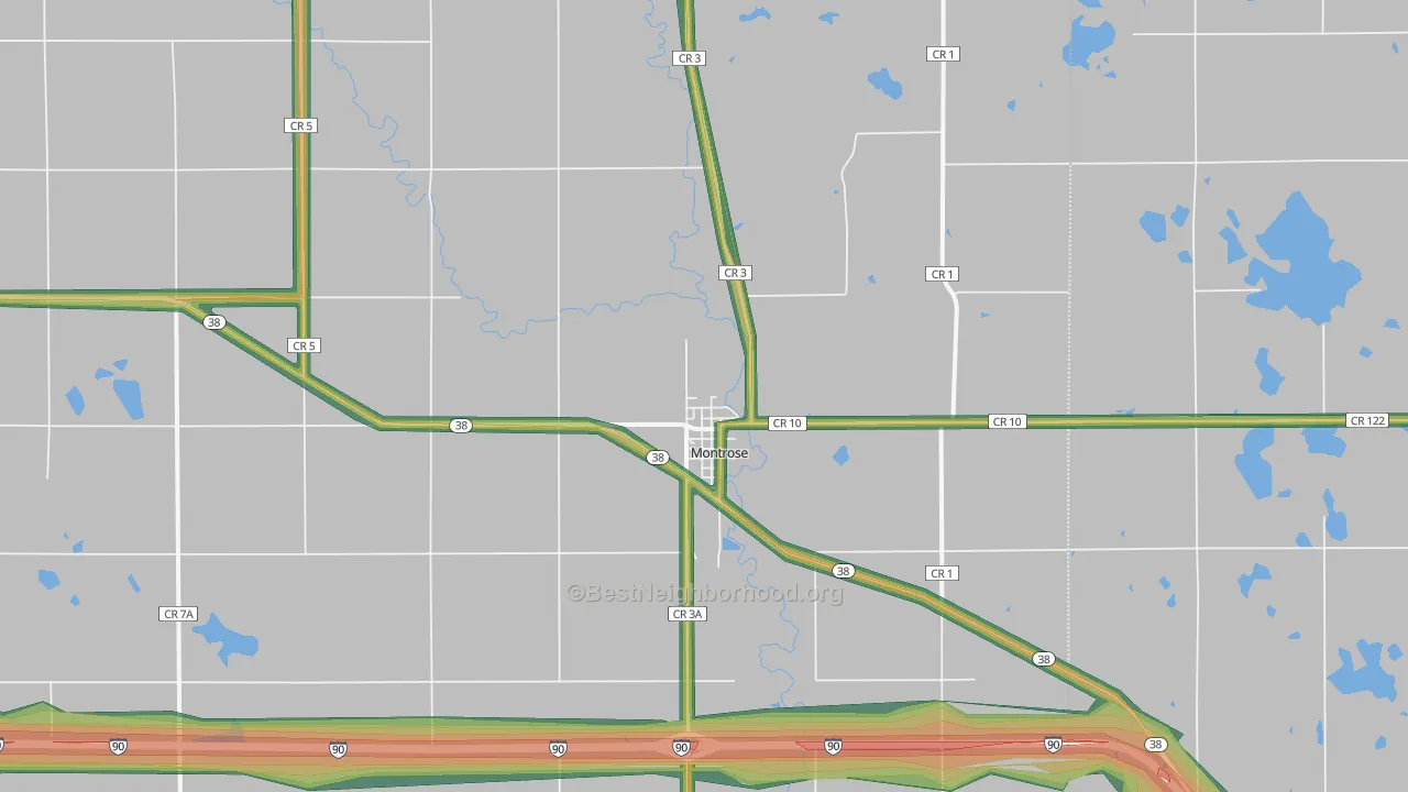 Montrose, SD Map of Noise Levels in Montrose