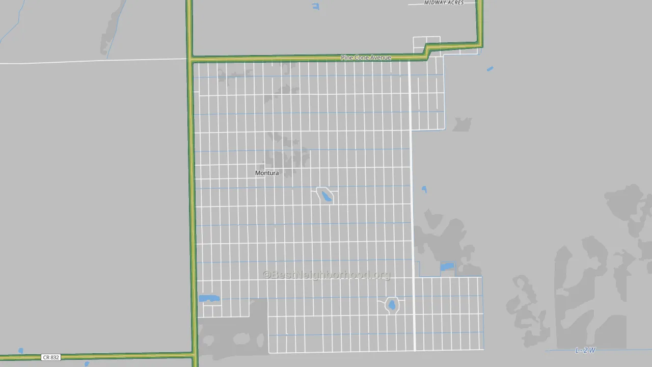 Montura, FL Map of Noise Levels in Montura
