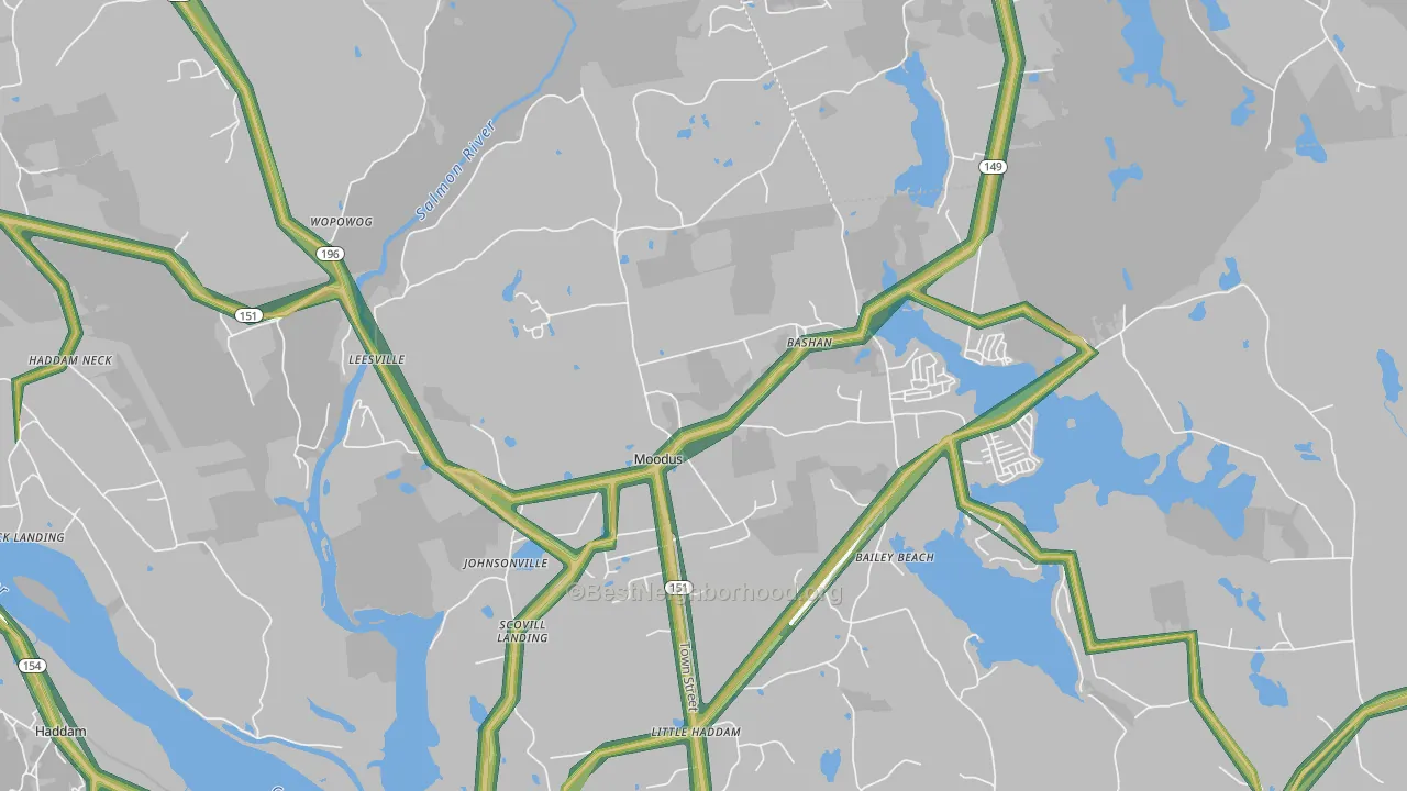 Moodus, CT Map of Noise Levels in Moodus