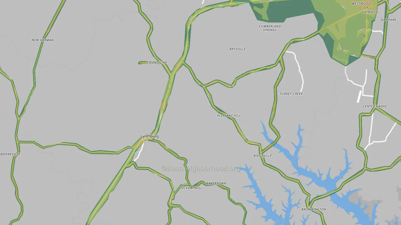 Moore County, TN Map of Noise Levels in Moore County