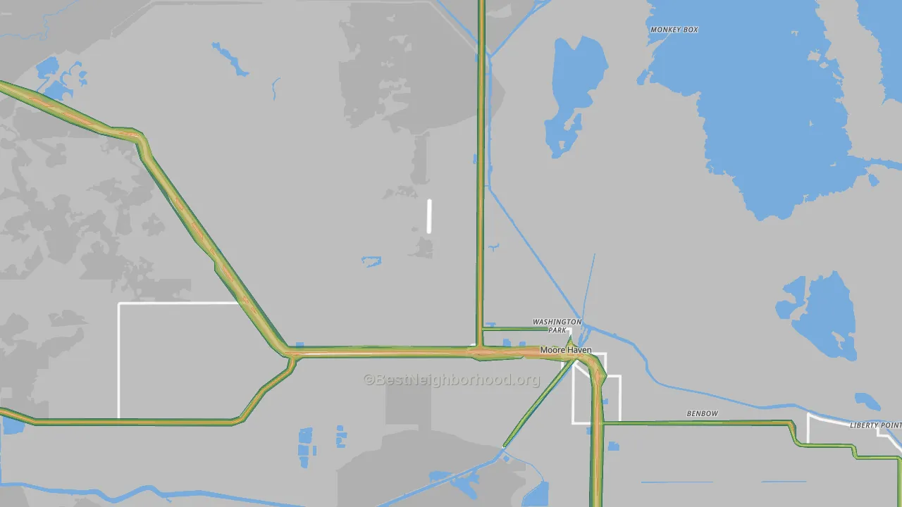 Moore Haven, FL Map of Noise Levels in Moore Haven