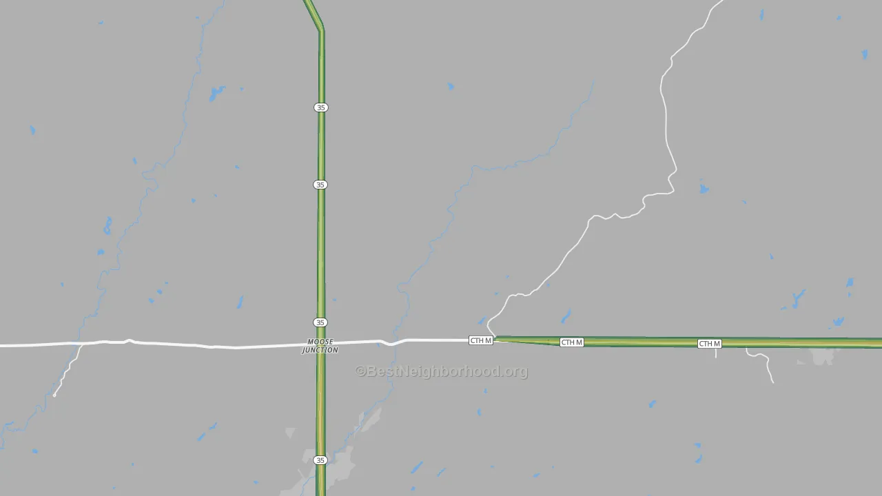 Moose Junction, WI Map of Noise Levels in Moose Junction