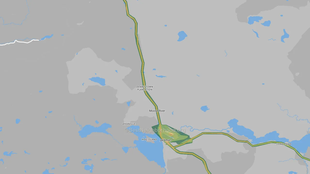 Moose River, ME Map of Noise Levels in Moose River