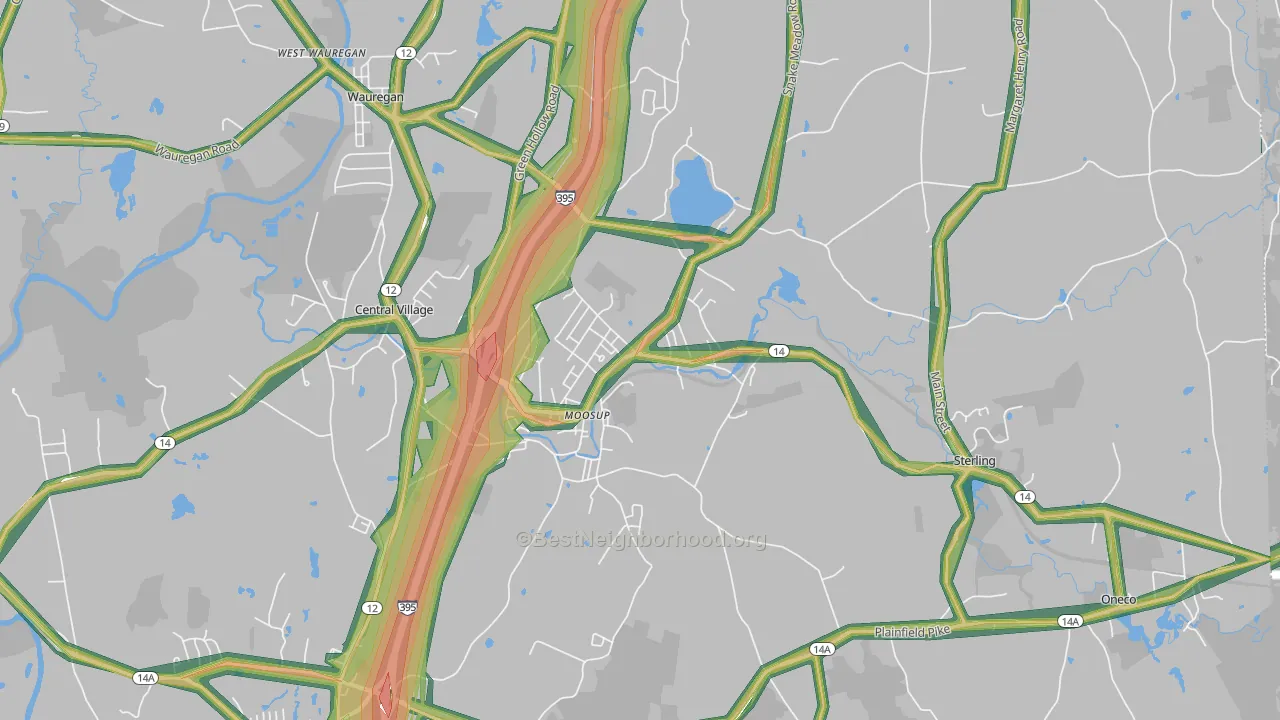 Moosup, CT Map of Noise Levels in Moosup