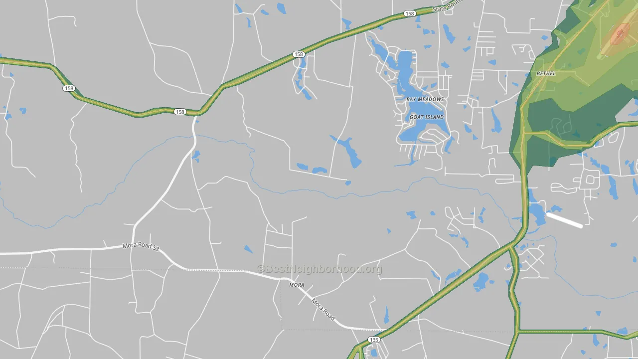 Mora, GA Map of Noise Levels in Mora