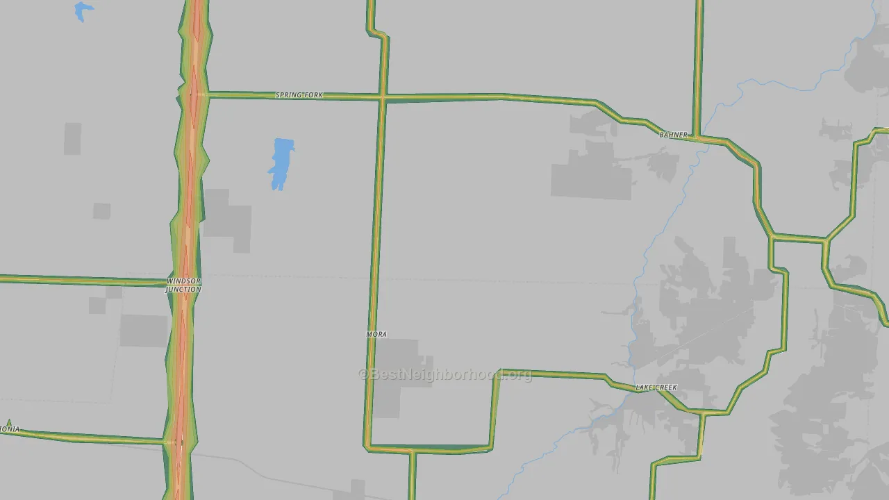 Mora, MO Map of Noise Levels in Mora
