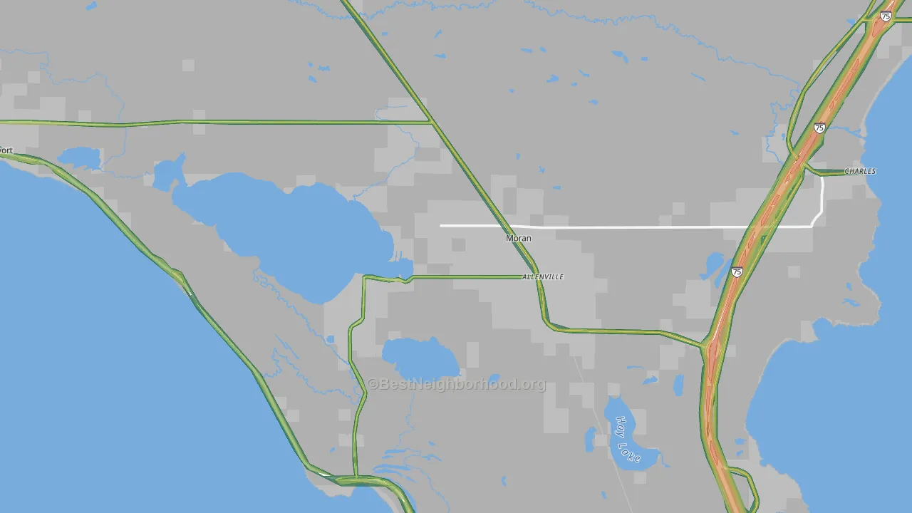 Moran, MI Map of Noise Levels in Moran