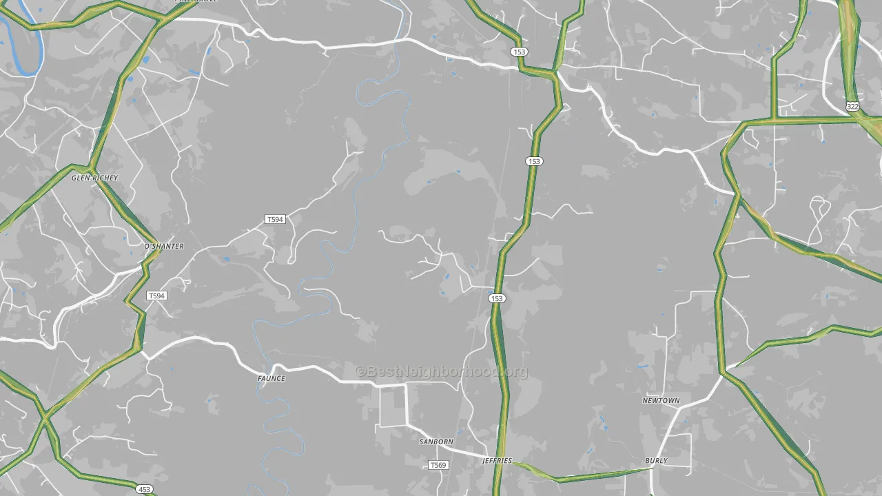 Morann, PA Map of Noise Levels in Morann