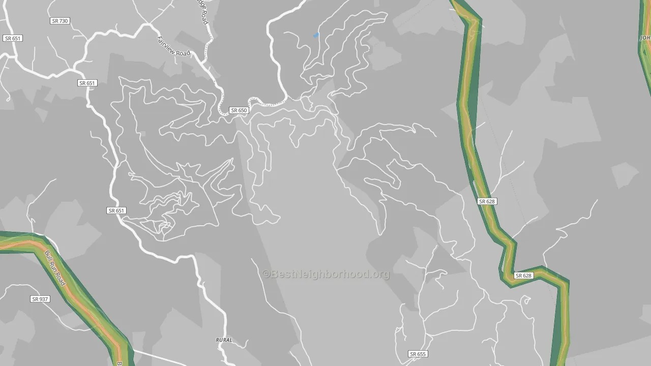 Morefield, VA Map of Noise Levels in Morefield