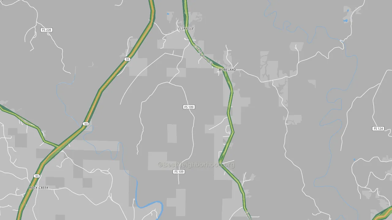 Moreland, AL Map of Noise Levels in Moreland