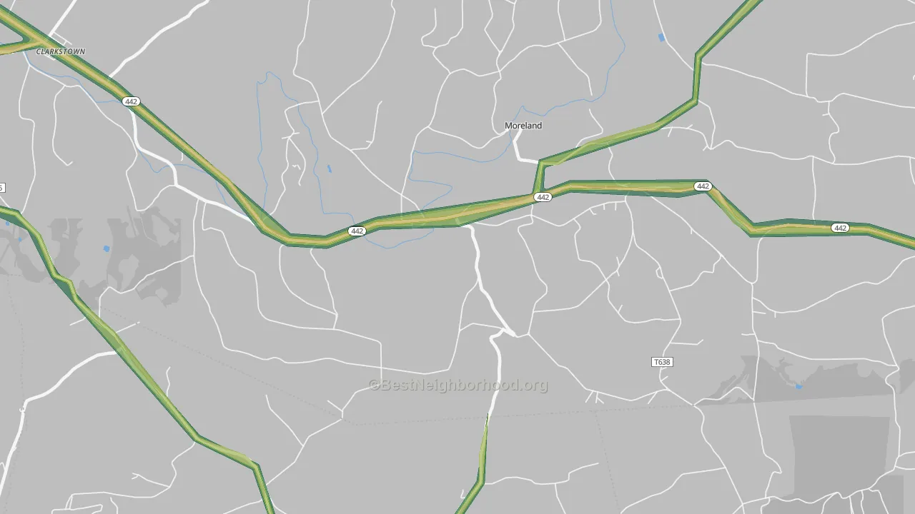 Moreland, PA Map of Noise Levels in Moreland