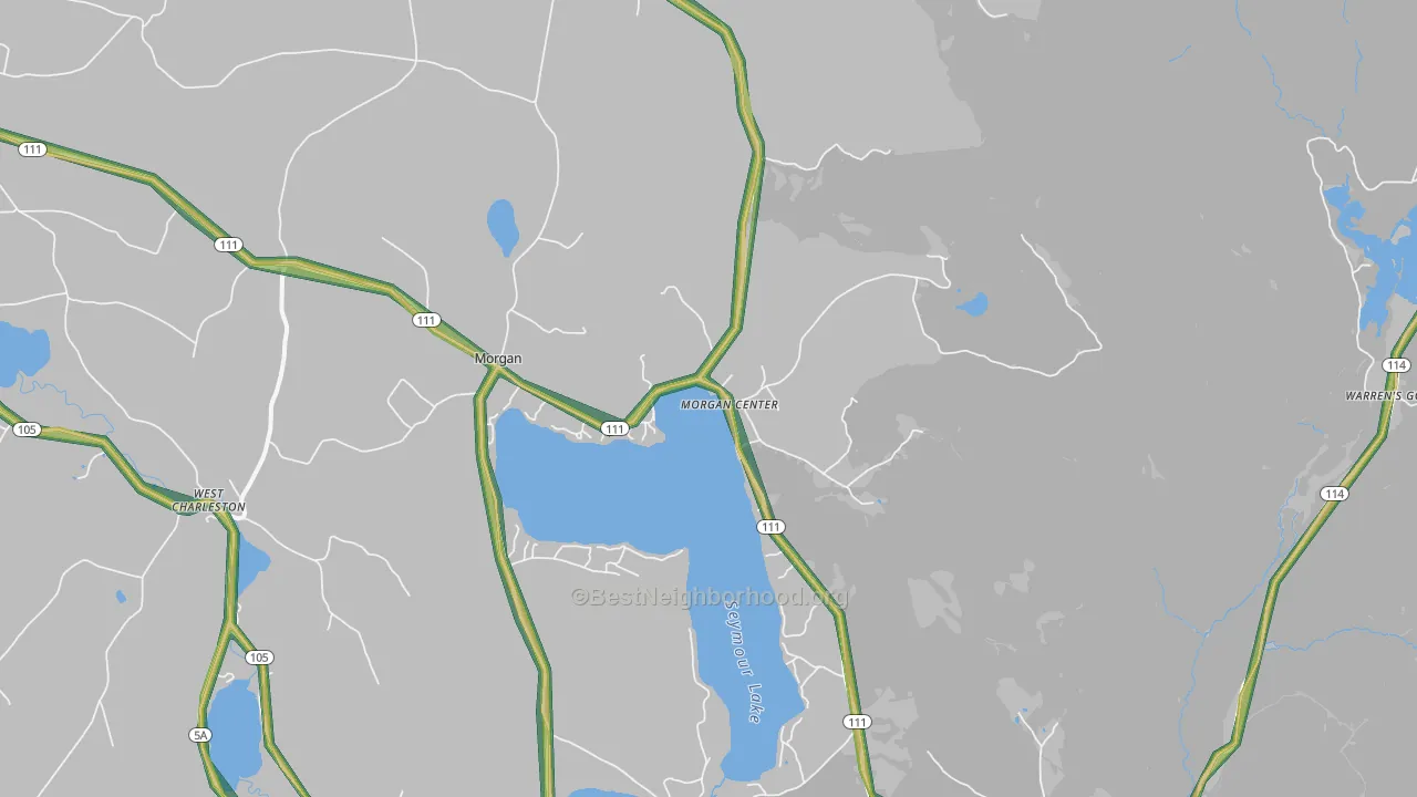 Morgan Center, VT Map of Noise Levels in Morgan Center