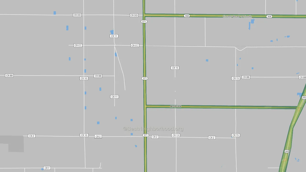 Morgan, CO Map of Noise Levels in Morgan