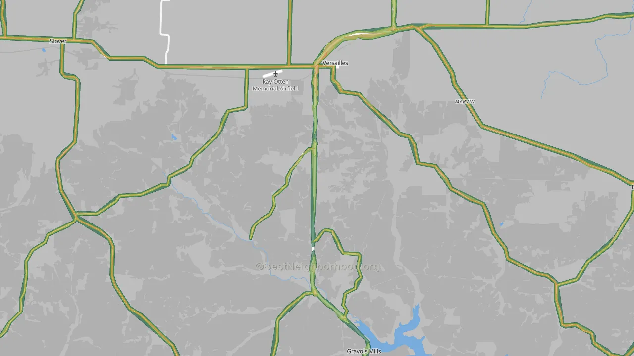 Morgan County, MO Map of Noise Levels in Morgan County