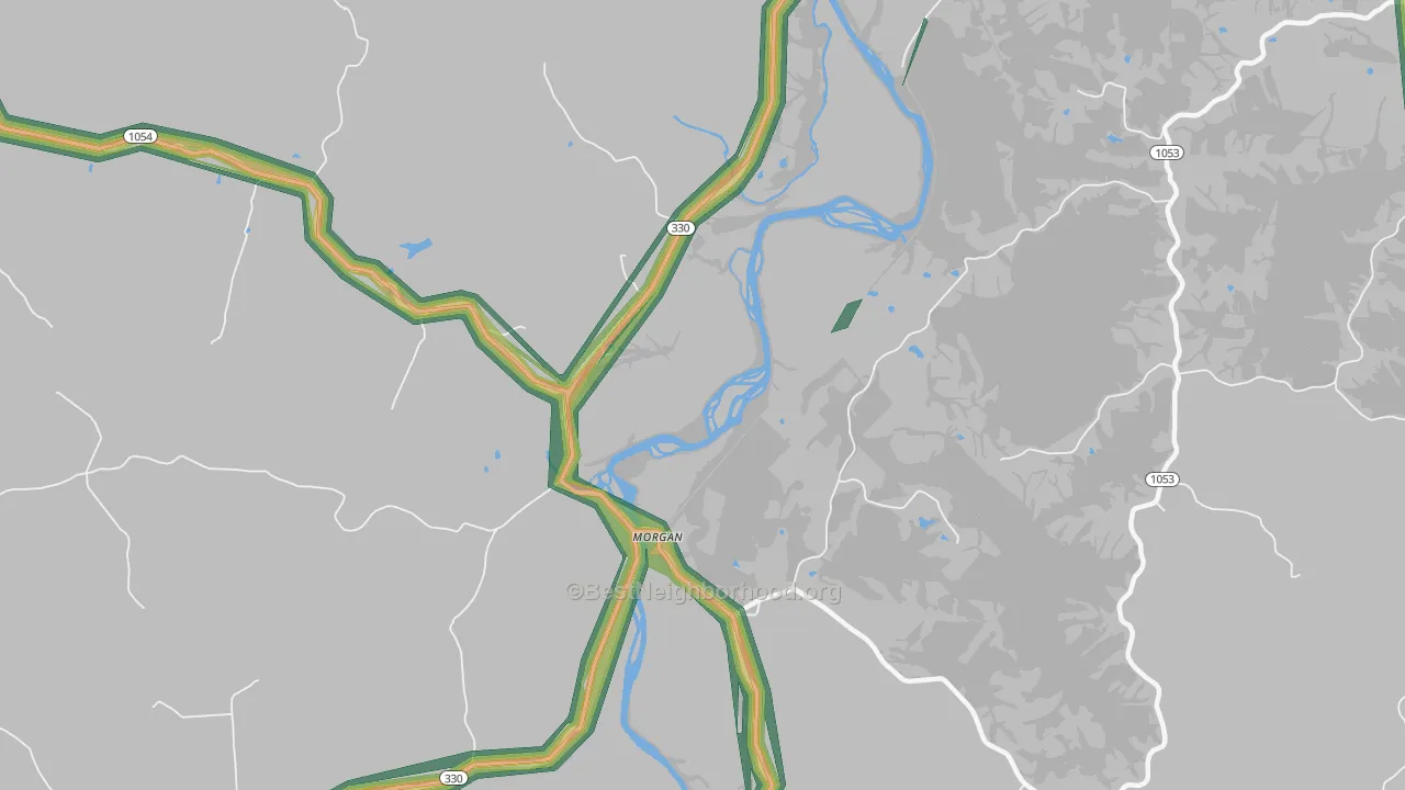Morgan, KY Map of Noise Levels in Morgan