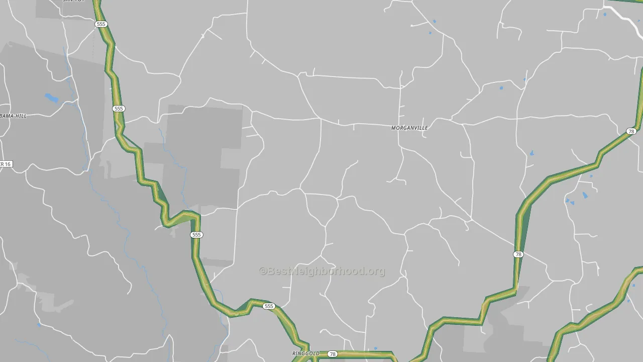 Morgansville, OH Map of Noise Levels in Morgansville