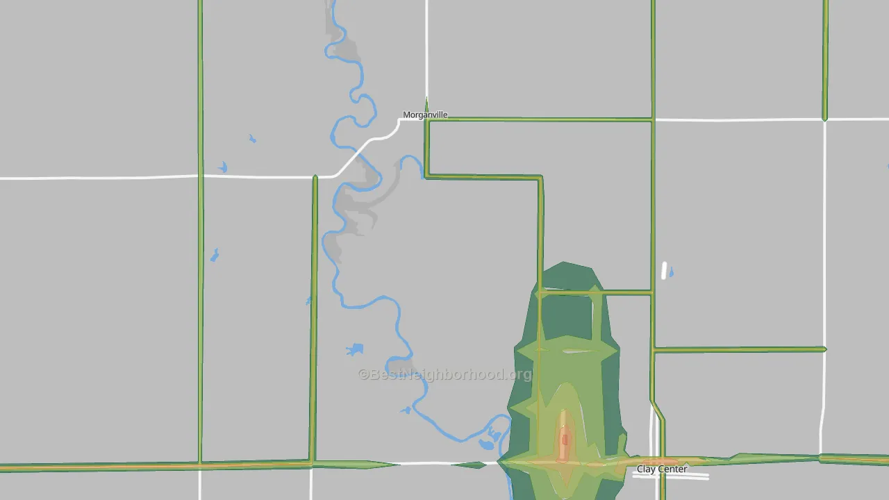 Morganville, KS Map of Noise Levels in Morganville