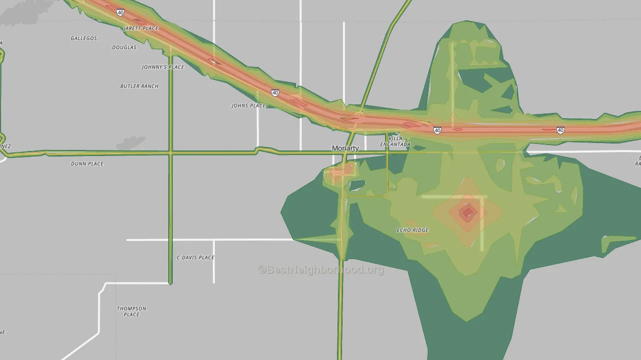 Moriarty, NM Map of Noise Levels in Moriarty