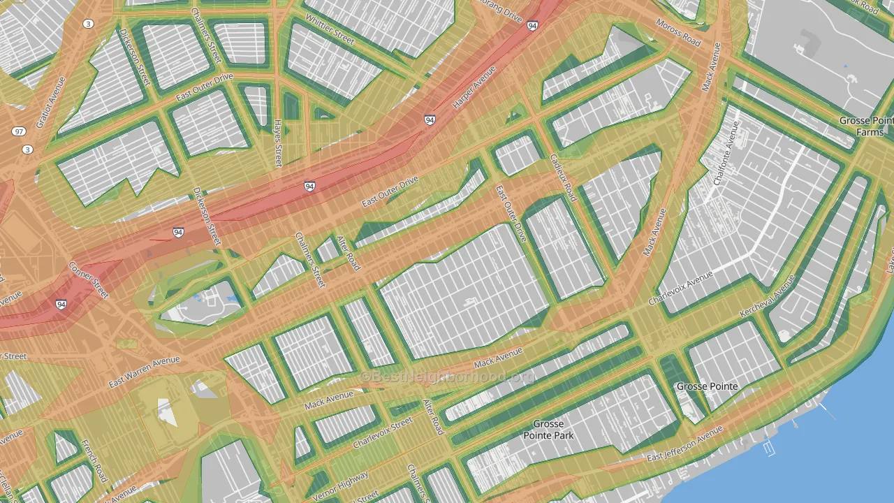 Morningside, Detroit, MI Map of Noise Levels in Morningside