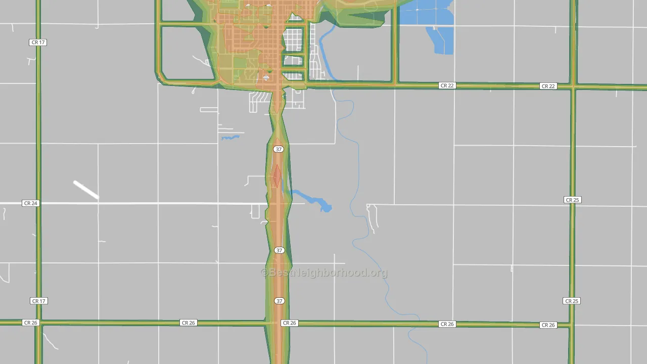 Morningside, SD Map of Noise Levels in Morningside