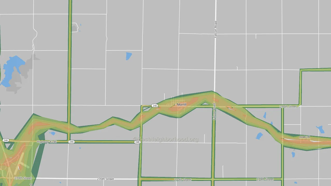 Morrill, KS Map of Noise Levels in Morrill