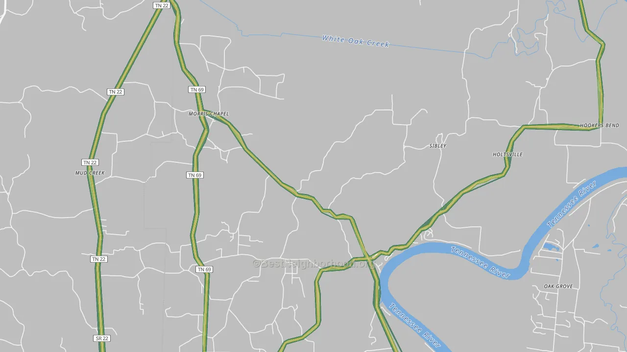 Morris Chapel, TN Map of Noise Levels in Morris Chapel