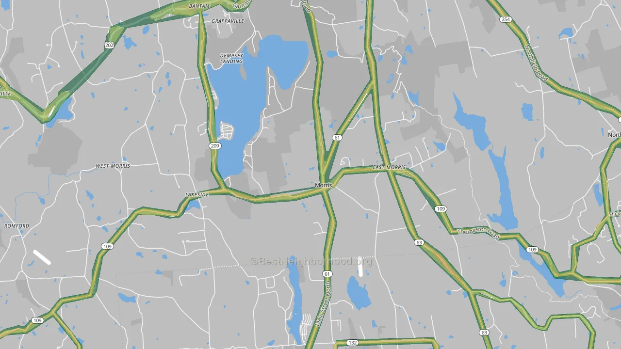 Morris, CT Map of Noise Levels in Morris