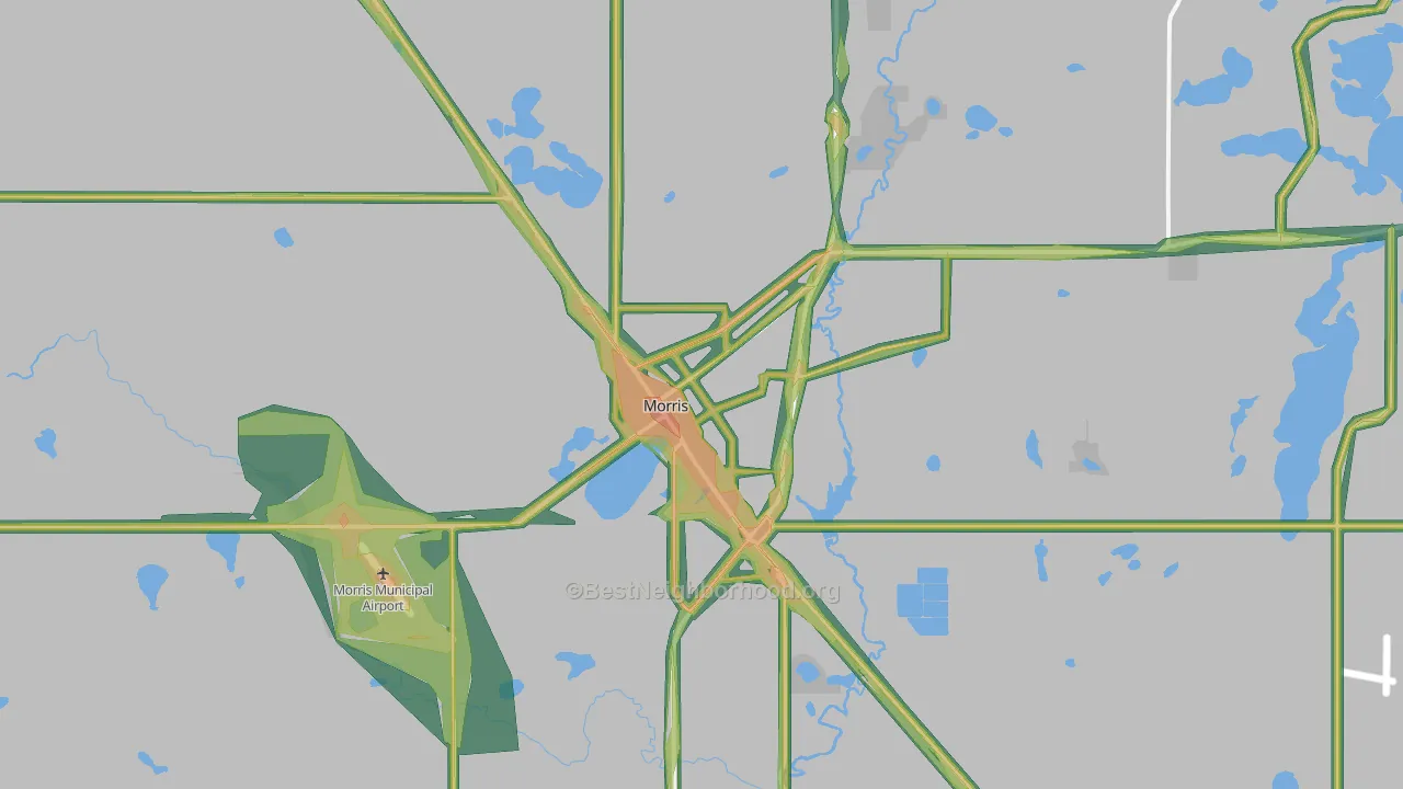 Morris, MN Map of Noise Levels in Morris