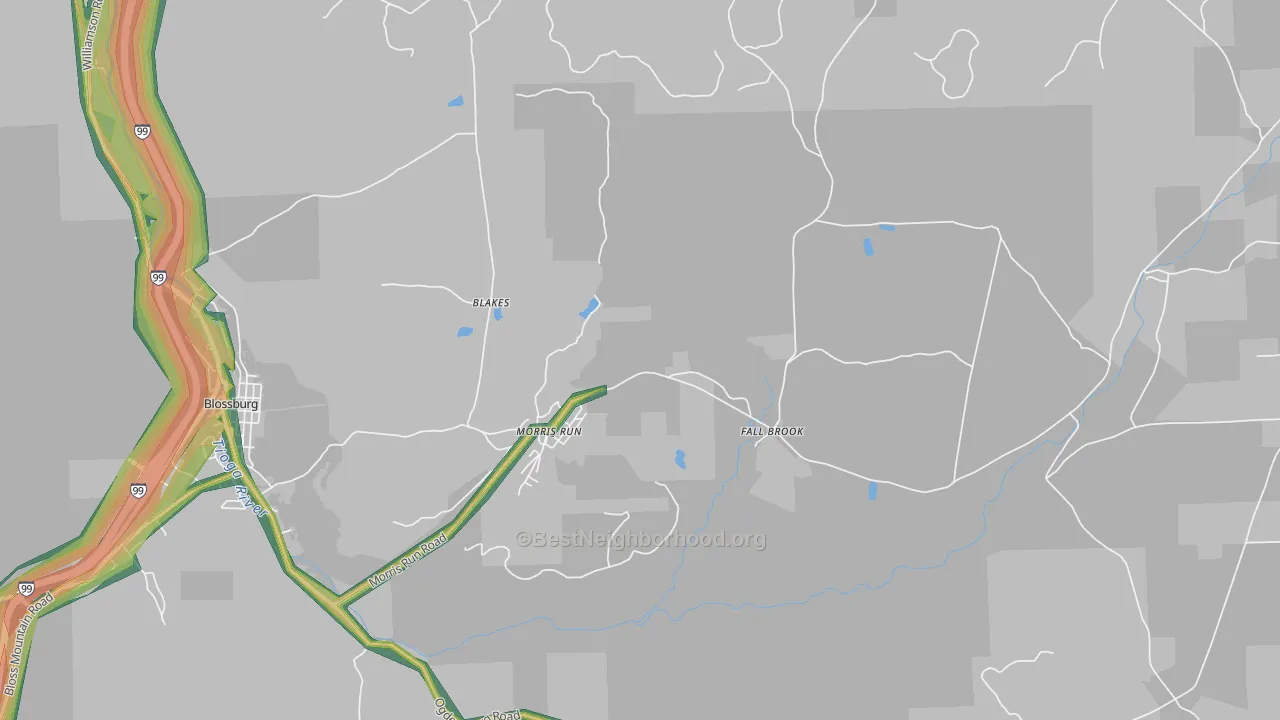 Morris Run, PA Map of Noise Levels in Morris Run