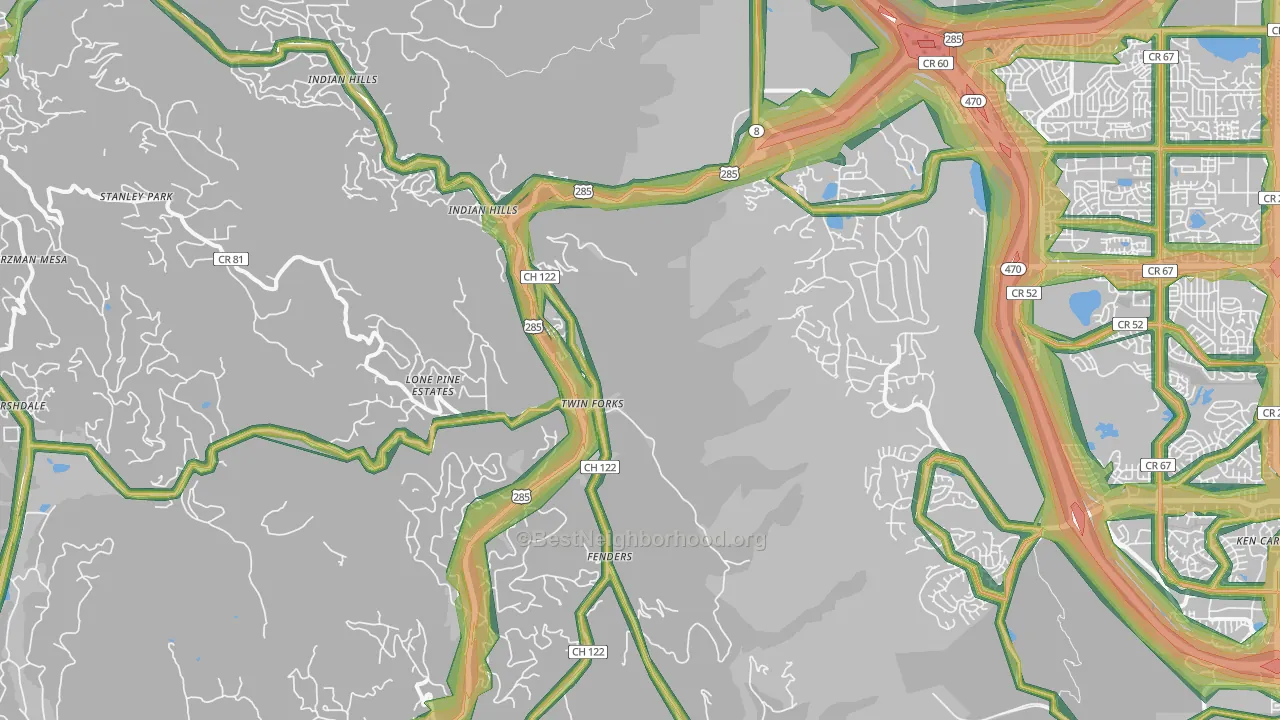 Morrison, CO Map of Noise Levels in Morrison
