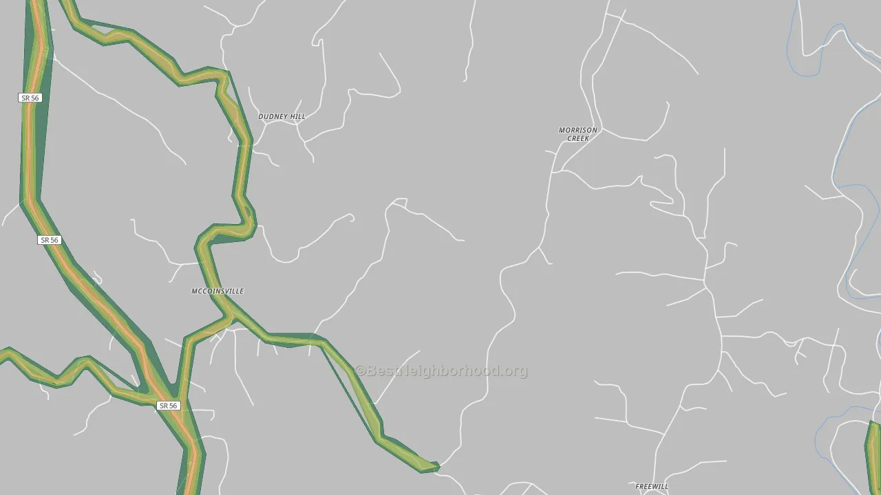 Morrison Creek, TN Map of Noise Levels in Morrison Creek