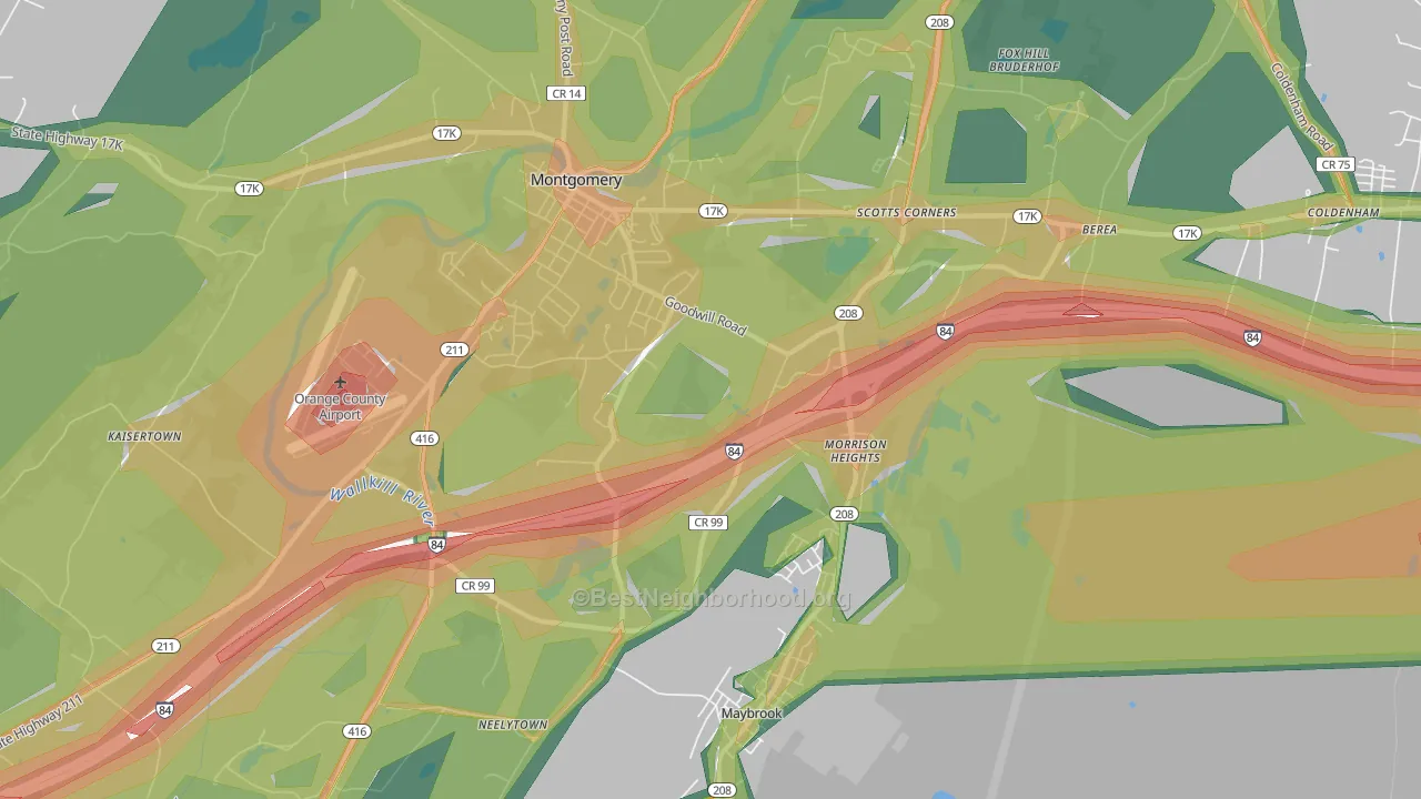 Morrison Heights, NY Map of Noise Levels in Morrison Heights
