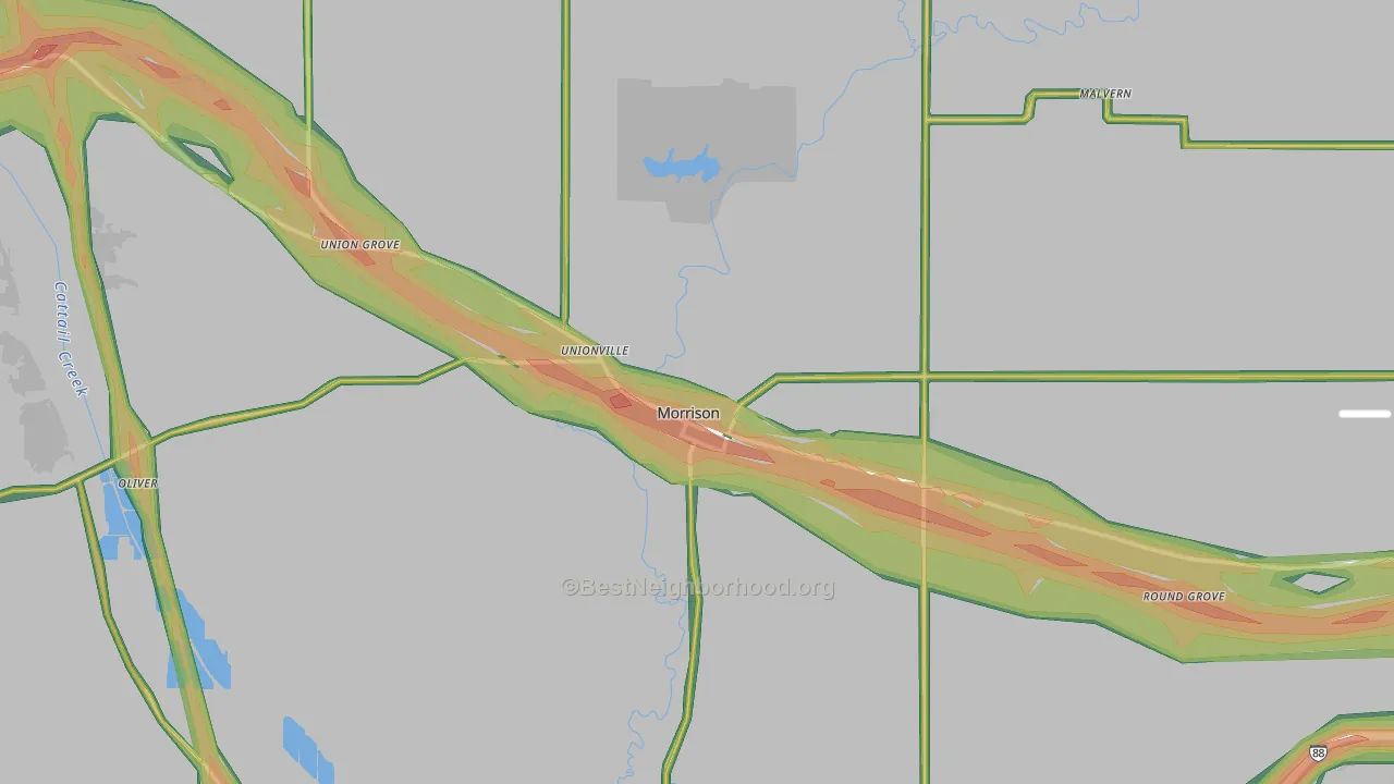 Morrison, IL Map of Noise Levels in Morrison