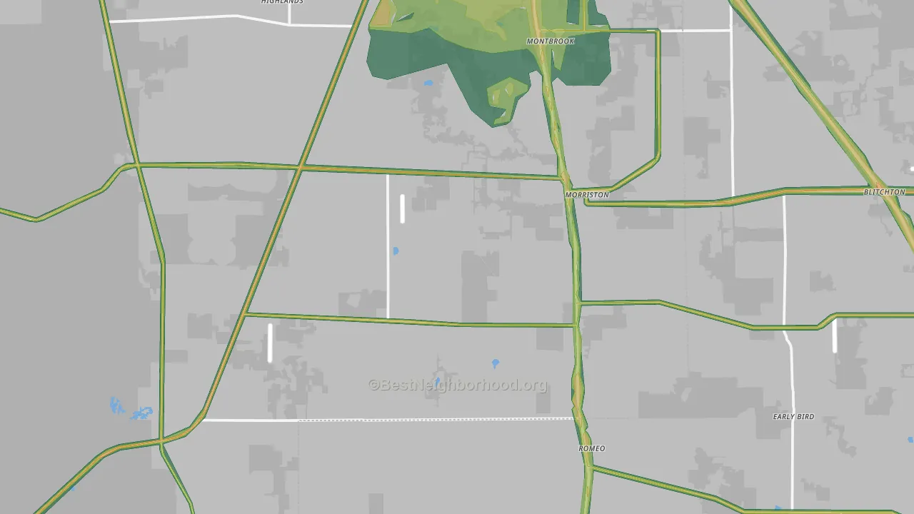 Morriston, FL Map of Noise Levels in Morriston