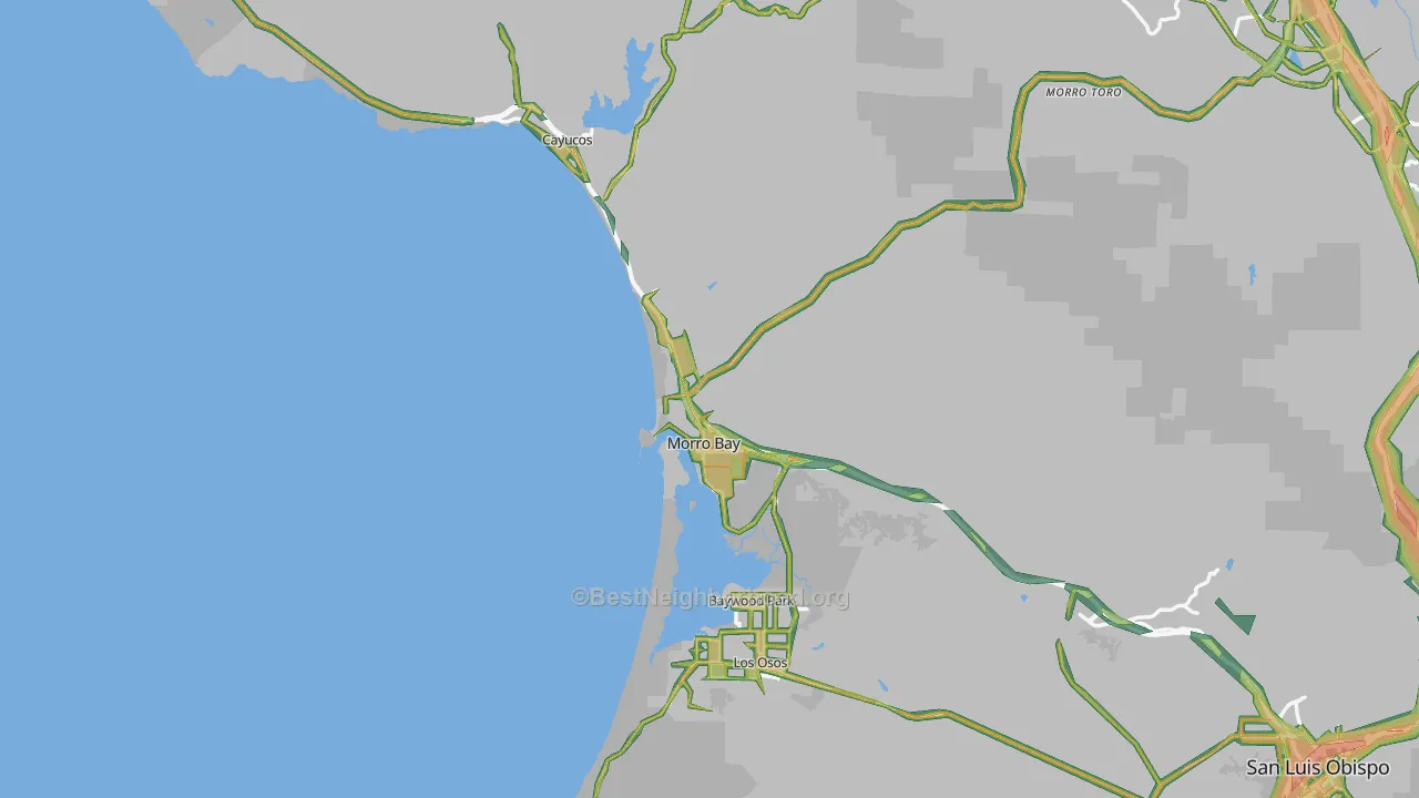 Morro Bay, CA Map of Noise Levels in Morro Bay
