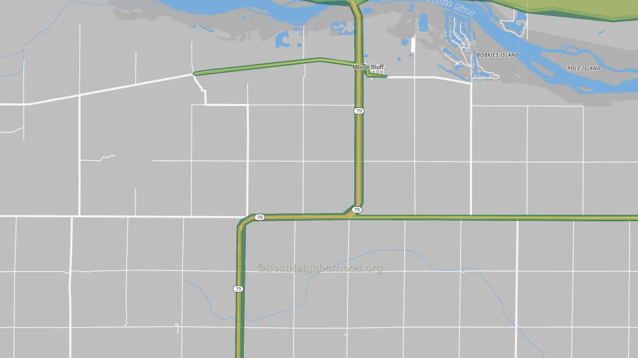 Morse Bluff, NE Map of Noise Levels in Morse Bluff
