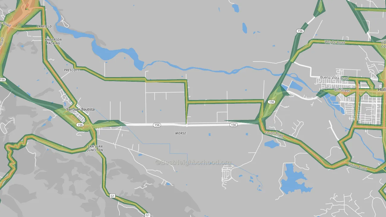 Morse, CA Map of Noise Levels in Morse