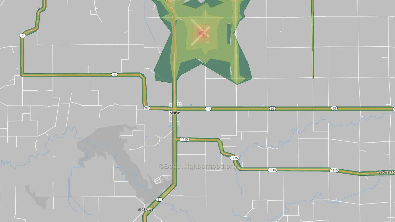 Morse, LA Map of Noise Levels in Morse