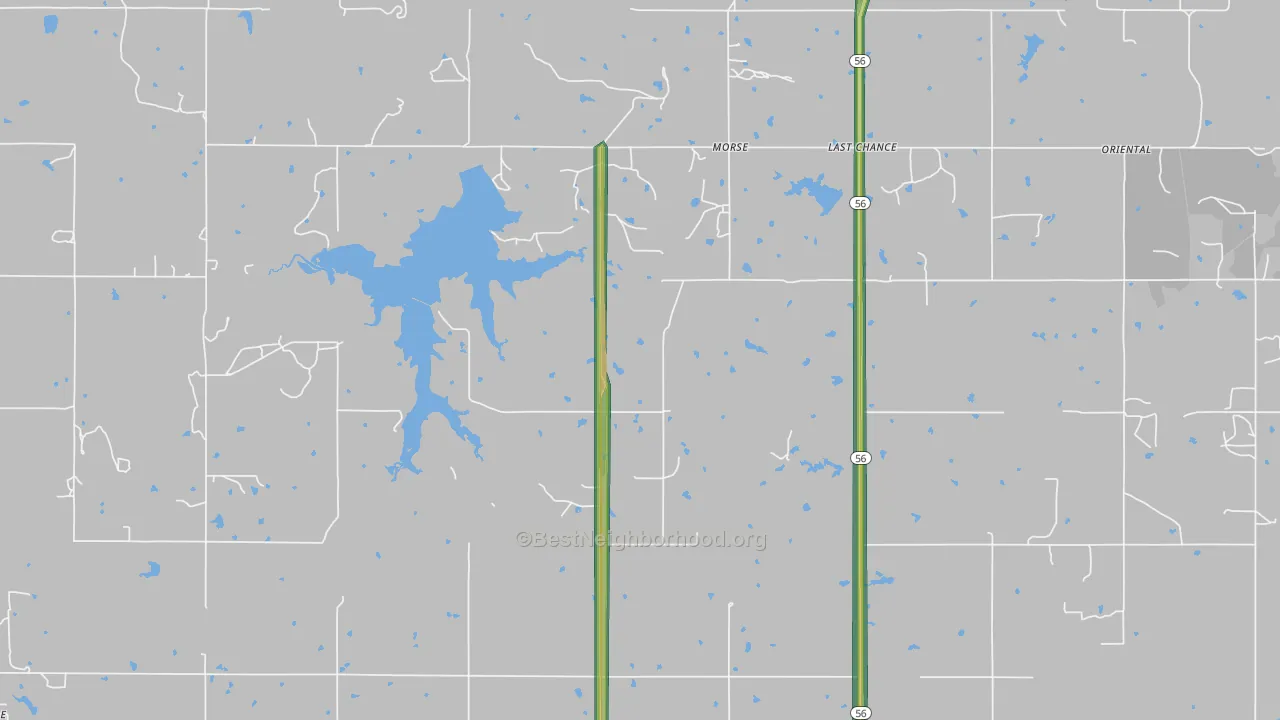 Morse, OK Map of Noise Levels in Morse