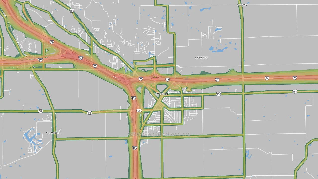 Morton, IL Map of Noise Levels in Morton