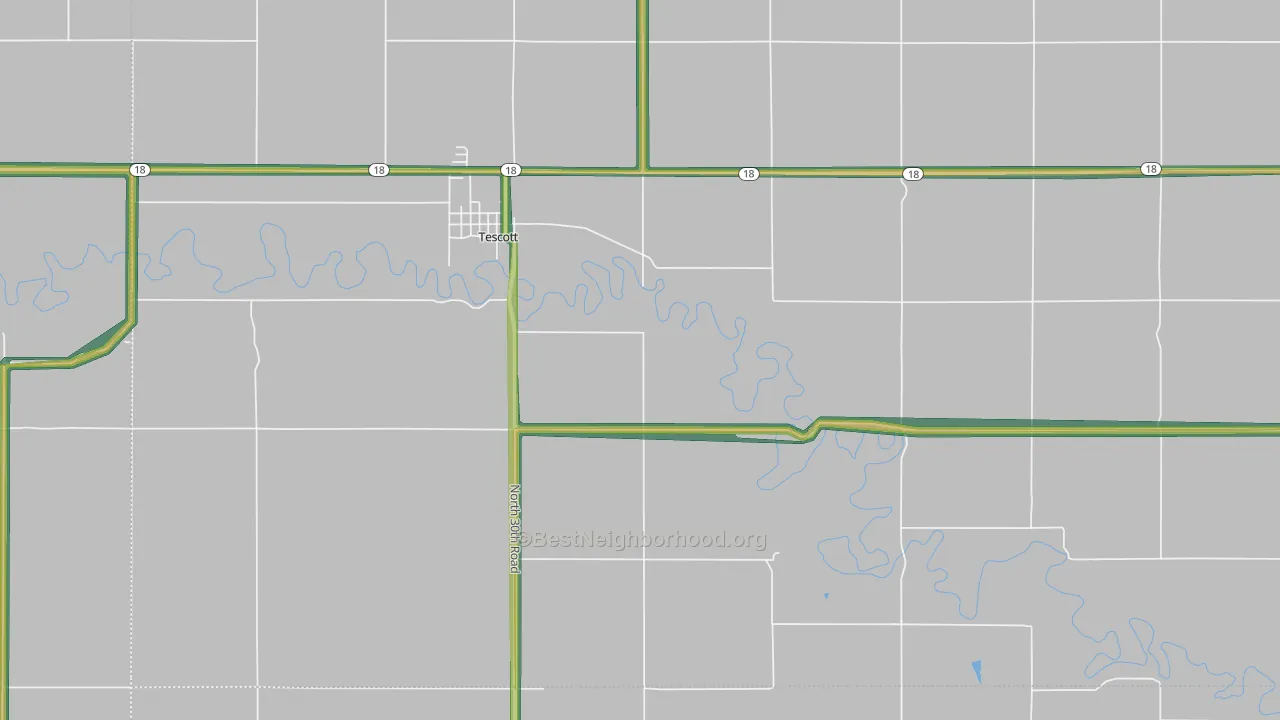 Morton, KS Map of Noise Levels in Morton