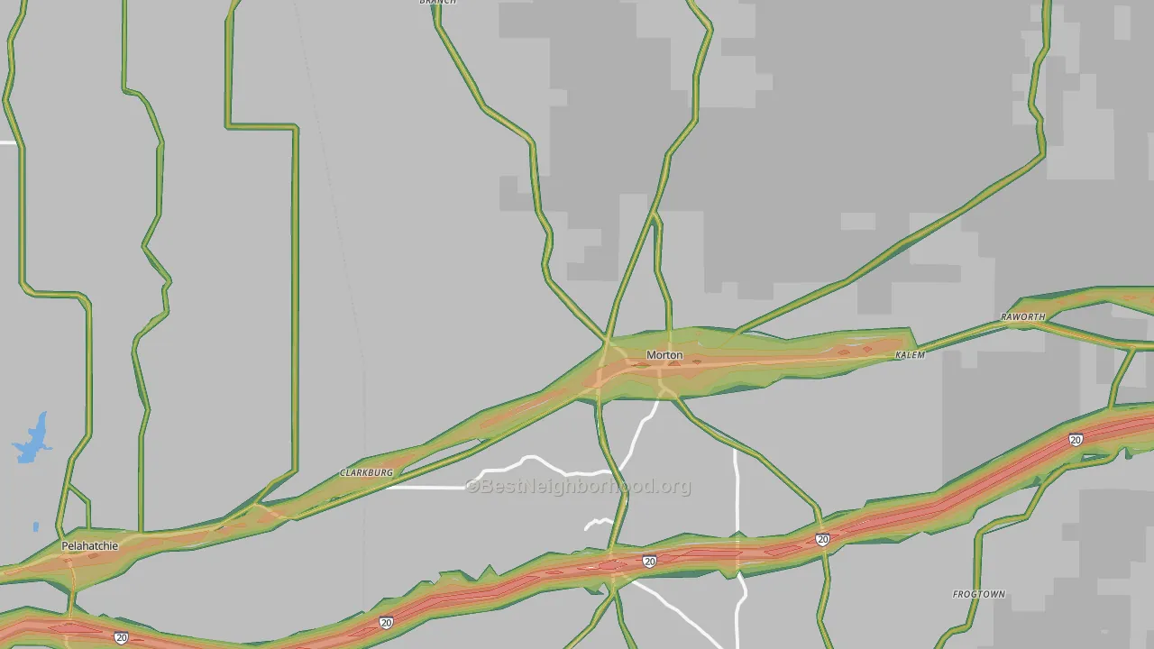 Morton, MS Map of Noise Levels in Morton