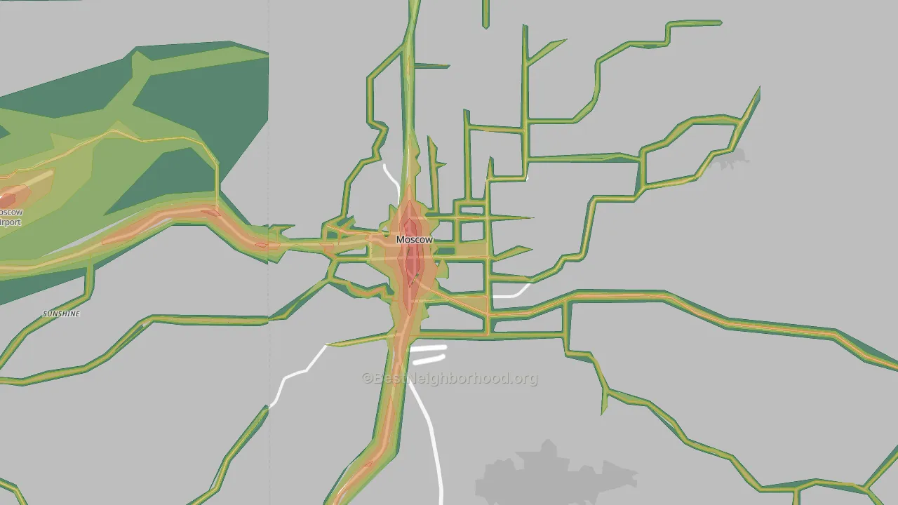 Moscow, ID Map of Noise Levels in Moscow