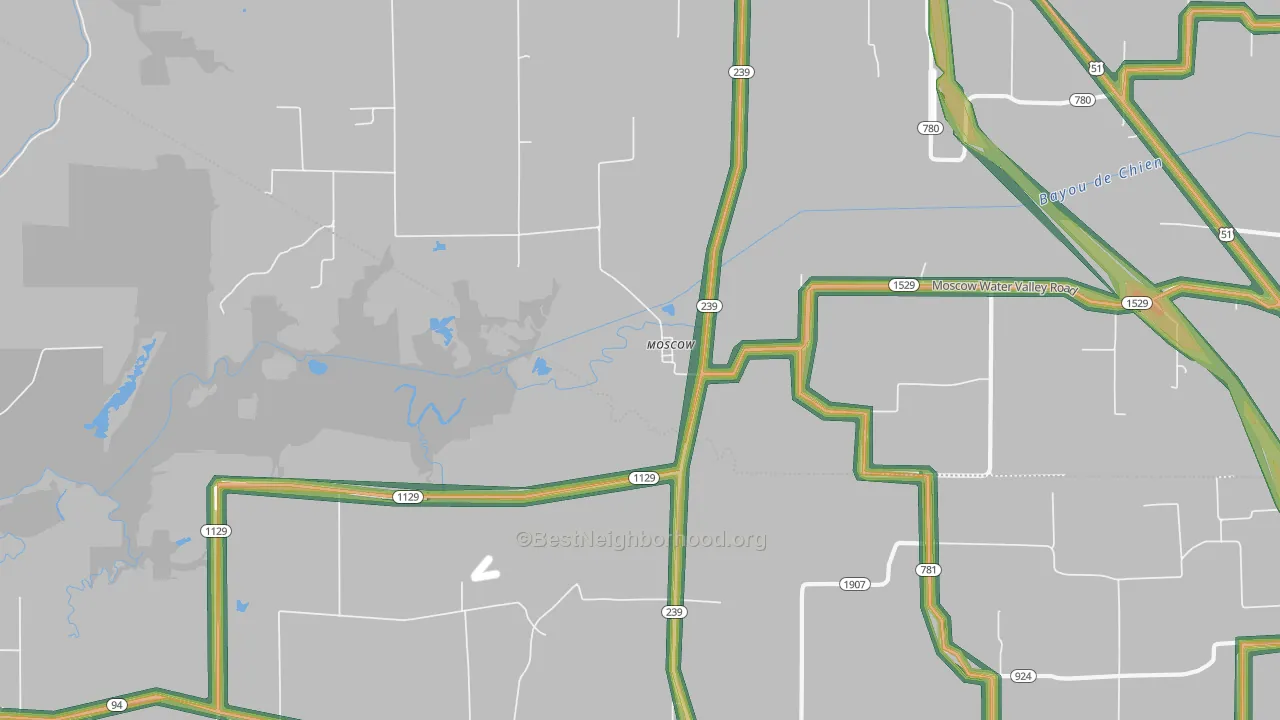 Moscow, KY Map of Noise Levels in Moscow