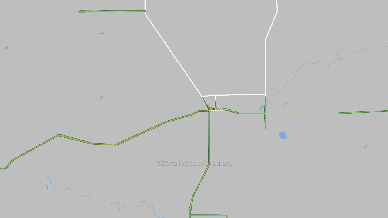 Motley County, TX Map of Noise Levels in Motley County
