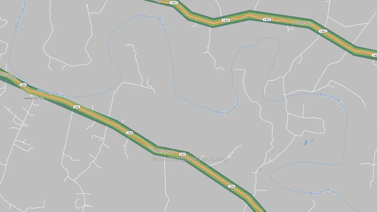 Motley, KY Map of Noise Levels in Motley